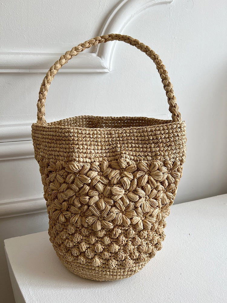 Women's Handmade Crochet Woven Summer French Artistic Portable Bags
