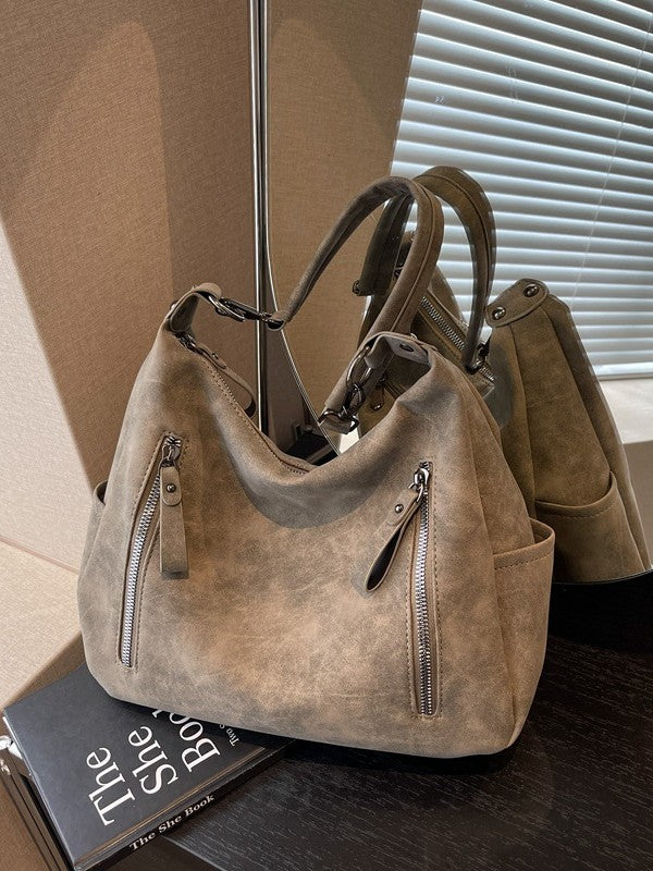 Women's Soil Style Fashionable Retro Business Commute Large Handbags