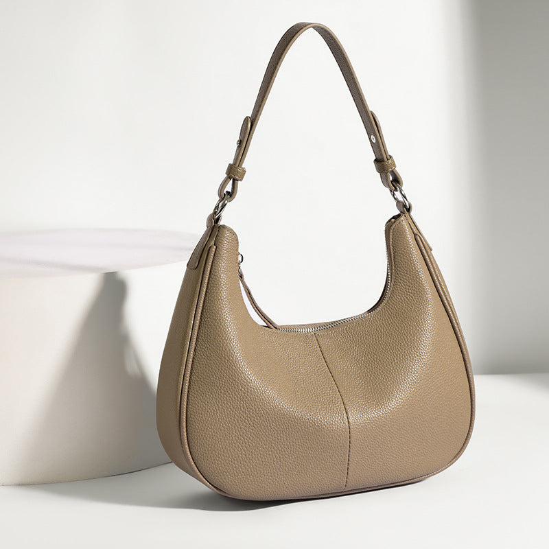 Women's Fashion Popular Oil Wax Leather Trendy Style Niche Shoulder Bags