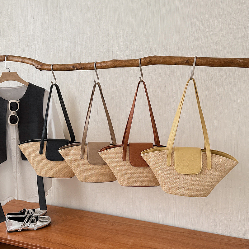 Design Woven Korean Style Trendy Simplicity Tote Bags