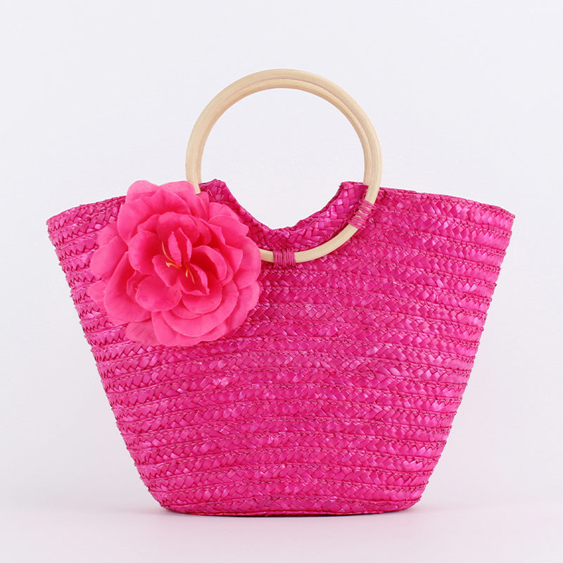 Rattan Straw Hand-woven Seaside Vacation Graphy Women's Handbag