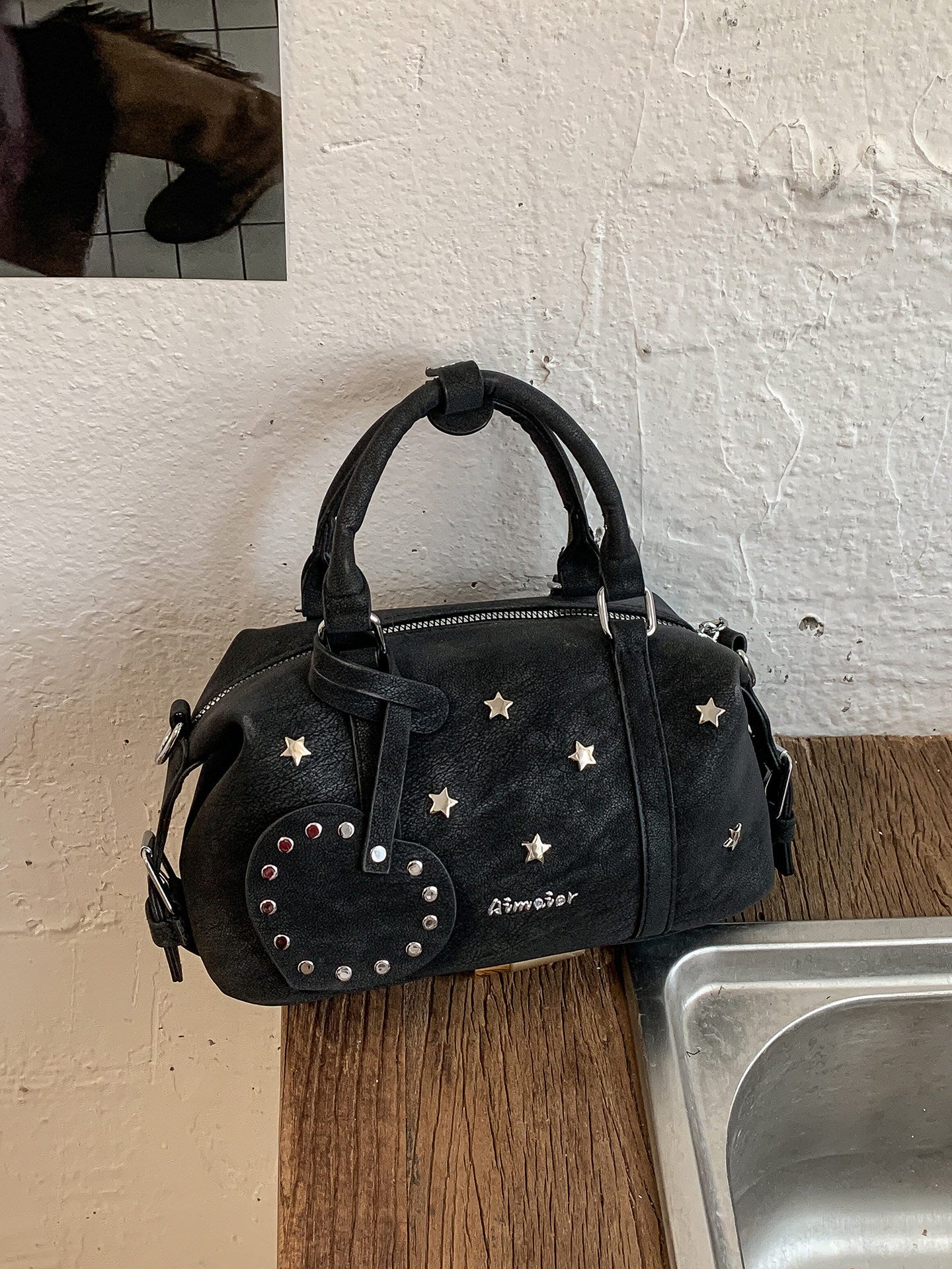 Women's Vintage Spring Fashion Studded Commuter Shoulder Bags