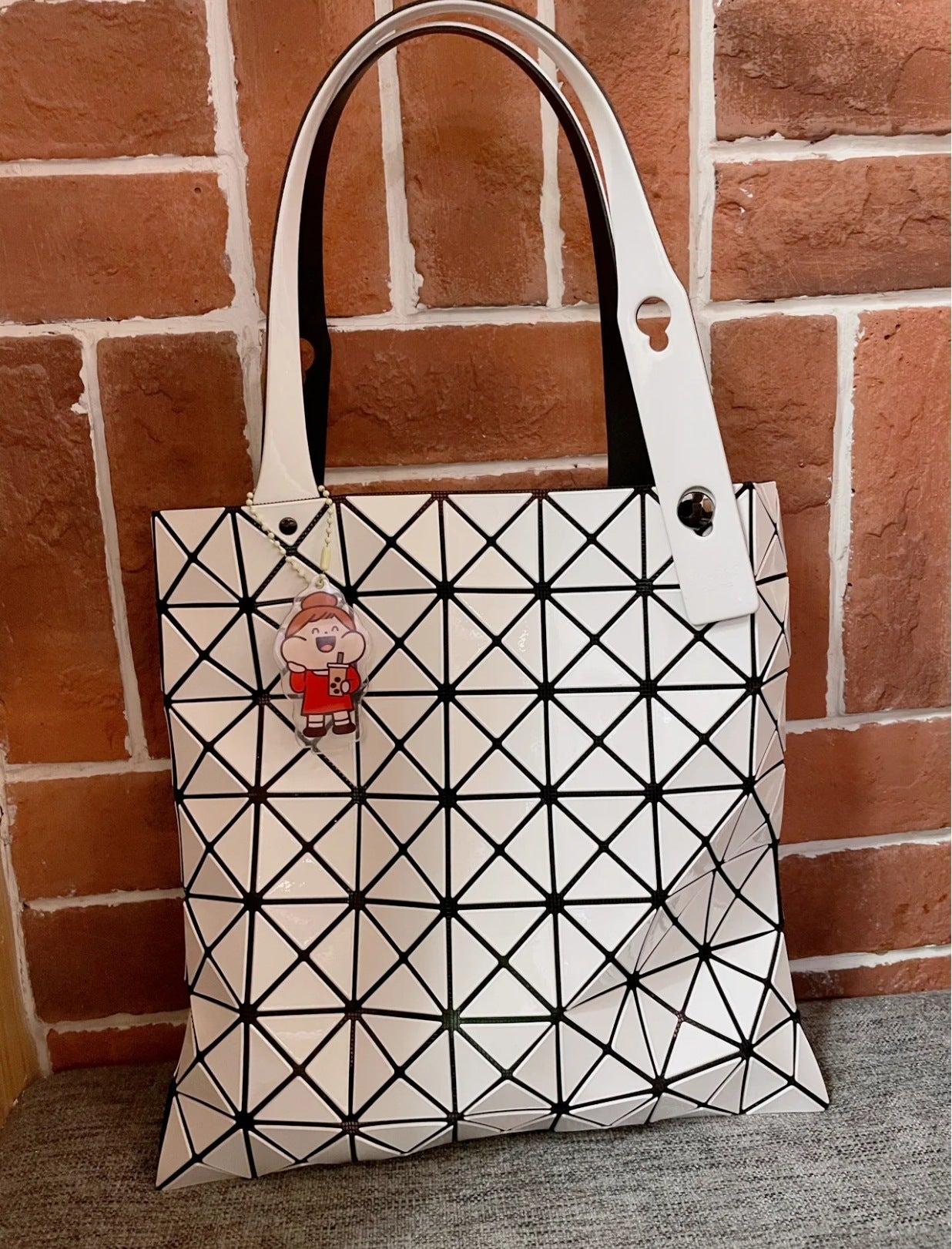 Women's Rhombus Seven Cells Matte Metal Color Tote Bag