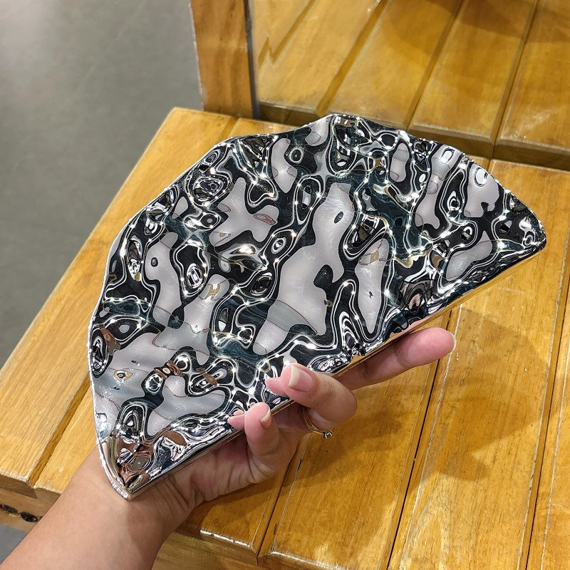 Metal Irregular Glossy Acrylic Simple Design Women's Messenger Bag