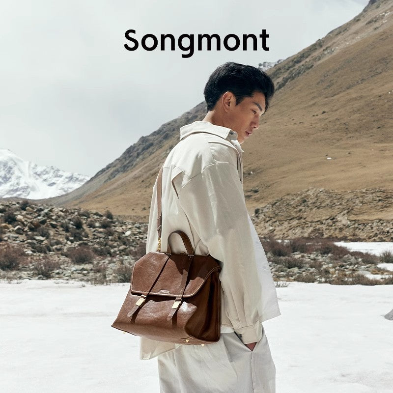 Series Genuine Leather Business Commute Large Tote Bag