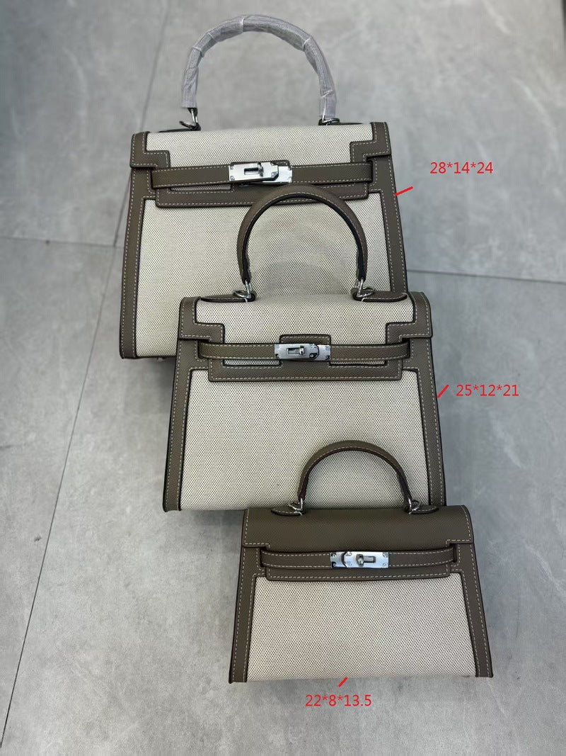Women's Kelly Stitching Large Capacity Fashion Portable Bags