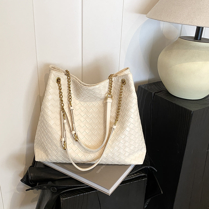 Women's Retro Affordable Luxury Hand-woven High-grade Large Capacity Commuter Tote Bags