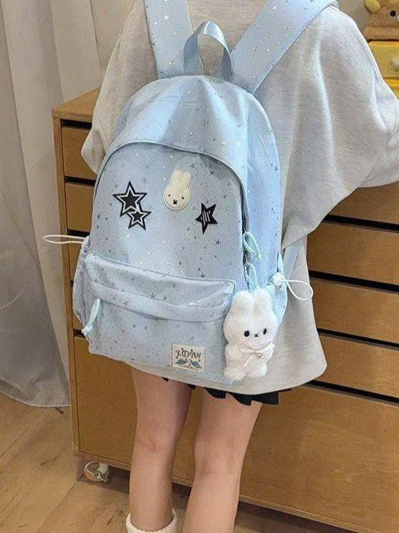 Polka Dot Star Printed Korean Style Women's Backpack