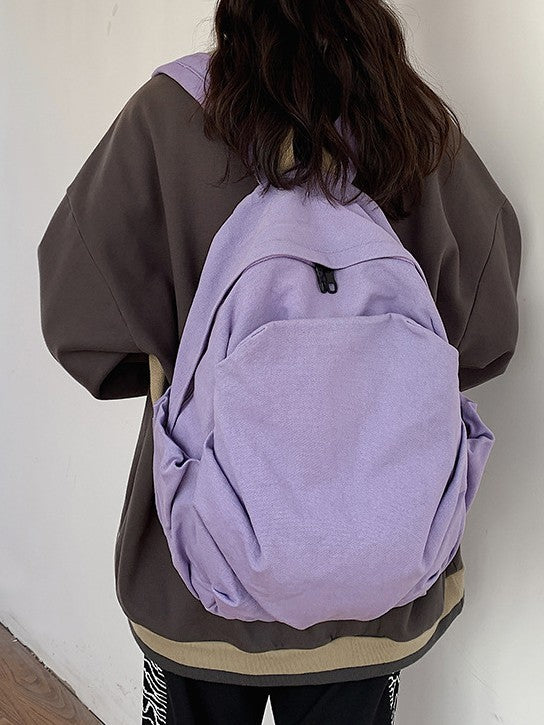 Women's Retro Mori Canvas High College Simple Leisure Backpack