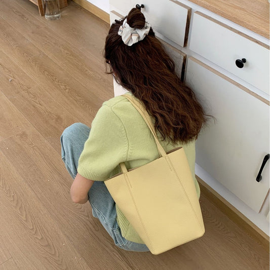 Women's One Korean Style Idle Vegetable Basket Bucket Bag
