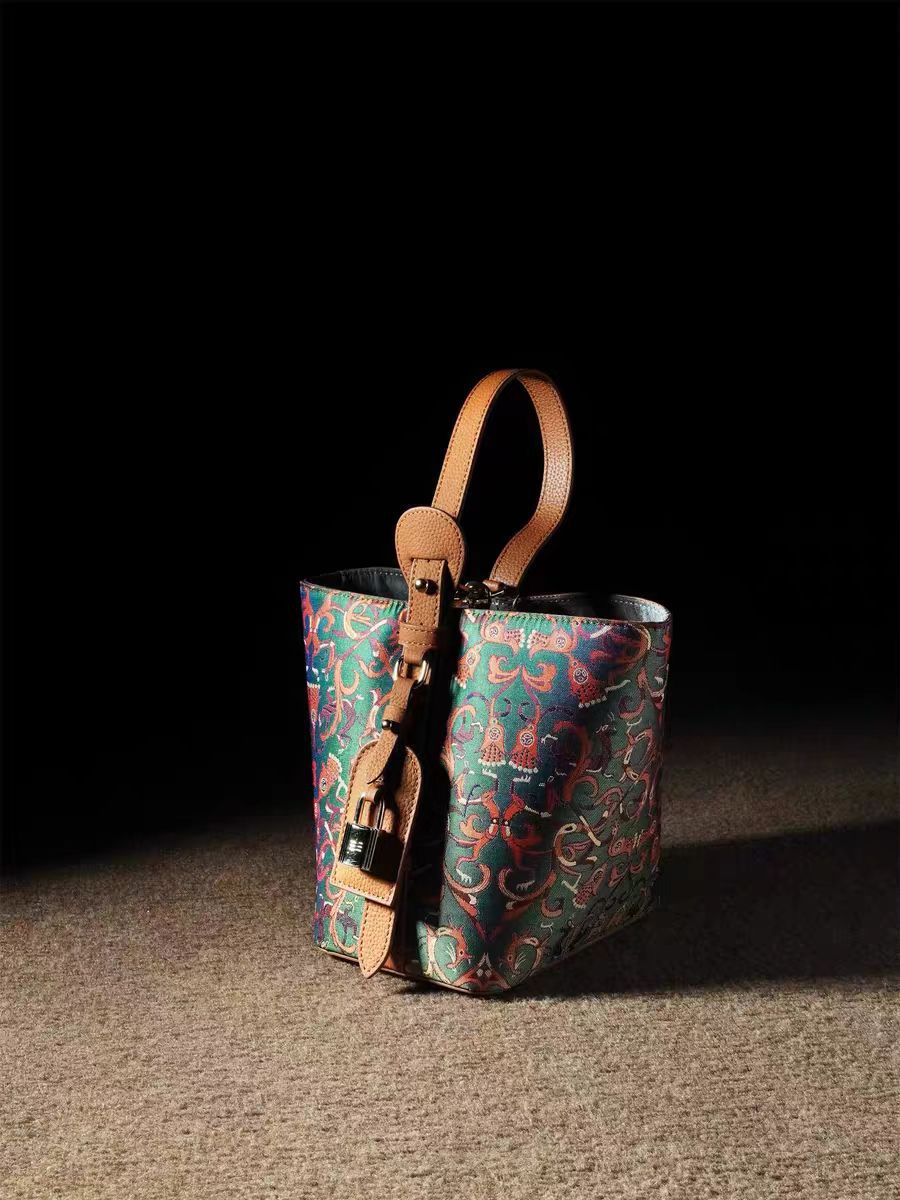 Chinese Style Shu Jin Vegetable Basket National Cheongsam Song Dynasty Women's Shoulder Bag
