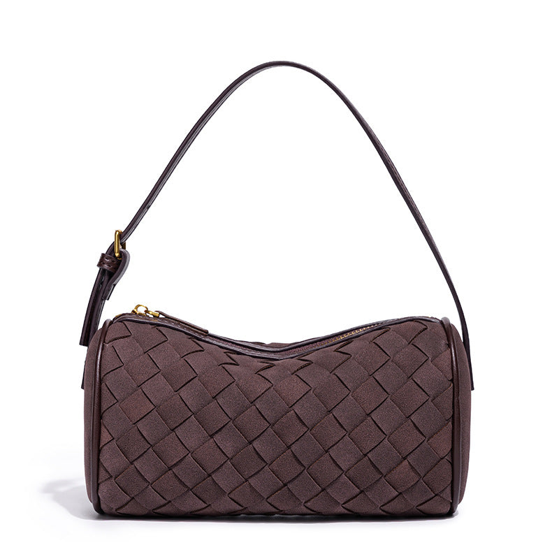 Lazy Versatile Korean Style Niche Frosted Suede Woven Women's Shoulder Bag