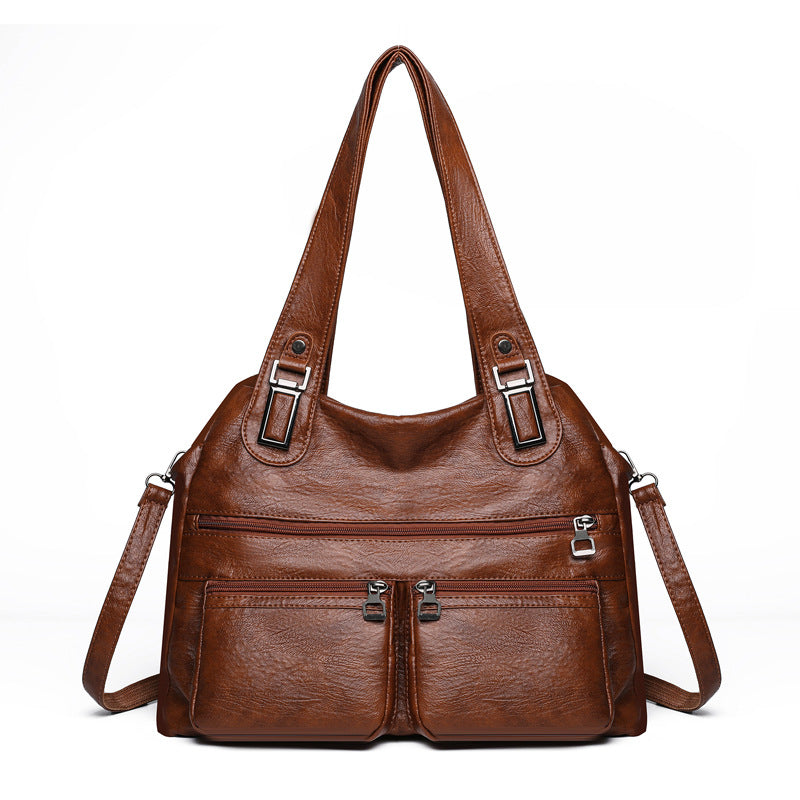 Women's Retro Trendy Mother Solid Color Bags