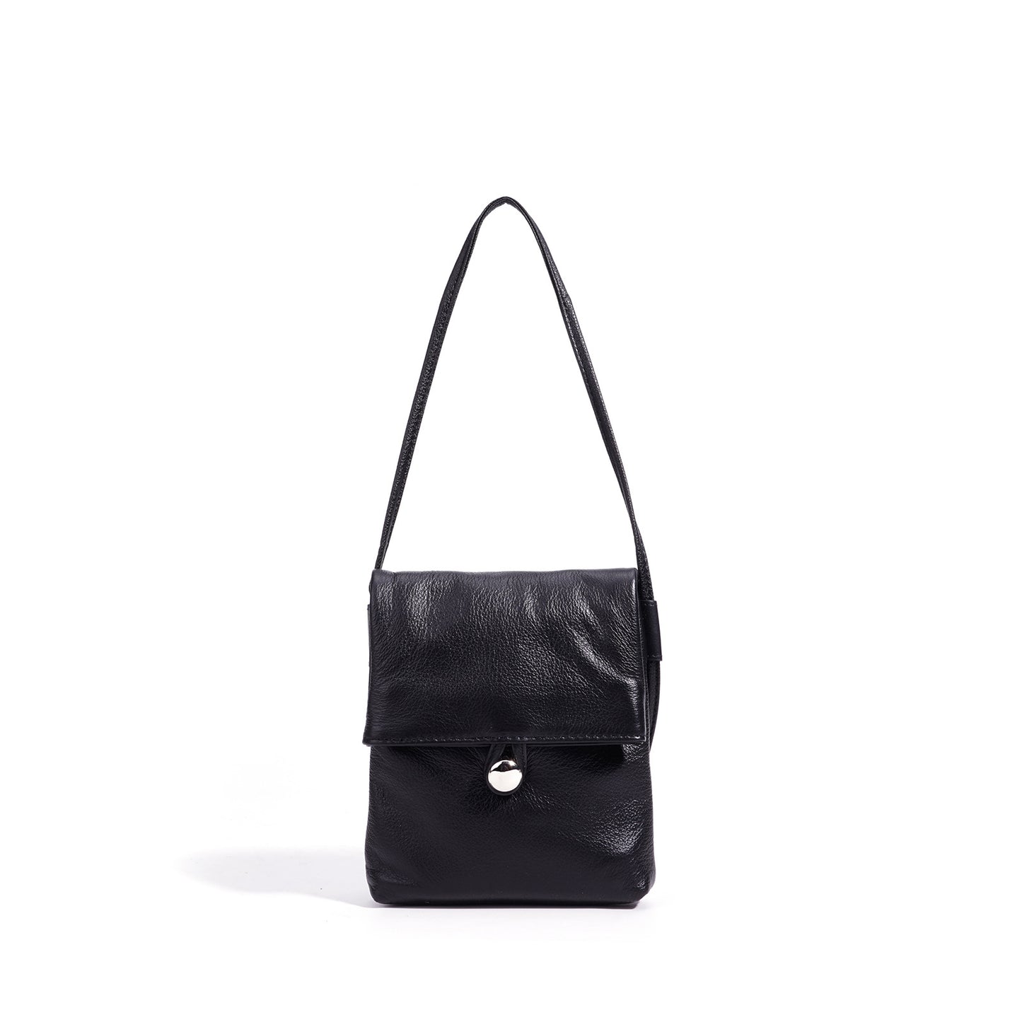 Women's Mini Fashion Vertical First Layer Cowhide Mobile Phone Bag