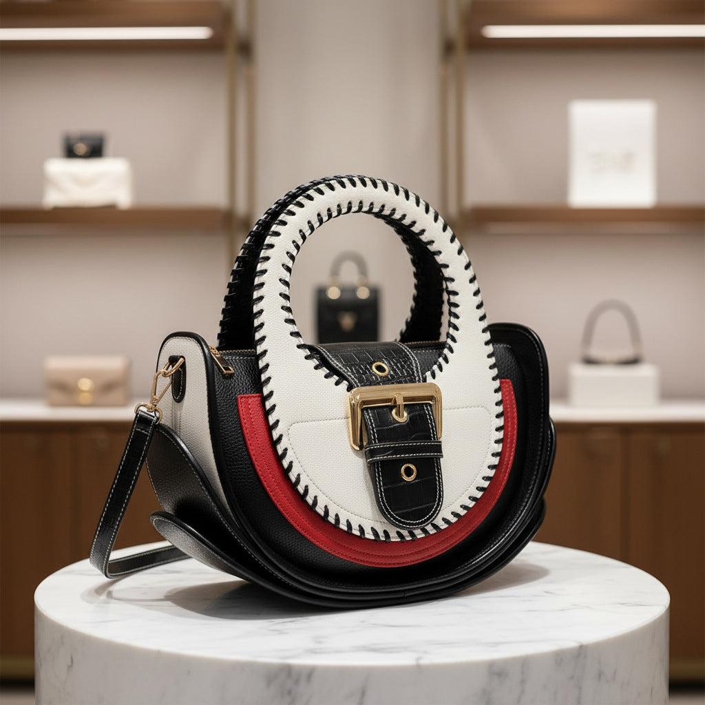 Women's Fashion Color Contrast Large Capacity High Bags