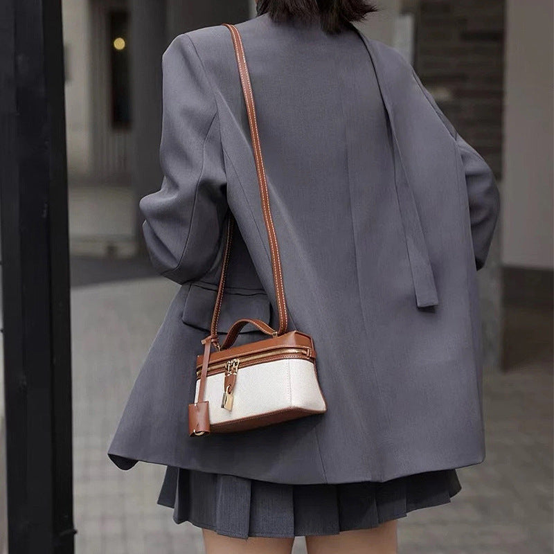 Women's Lunch Box Genuine Leather Niche Cowhide Women's Shoulder Bag