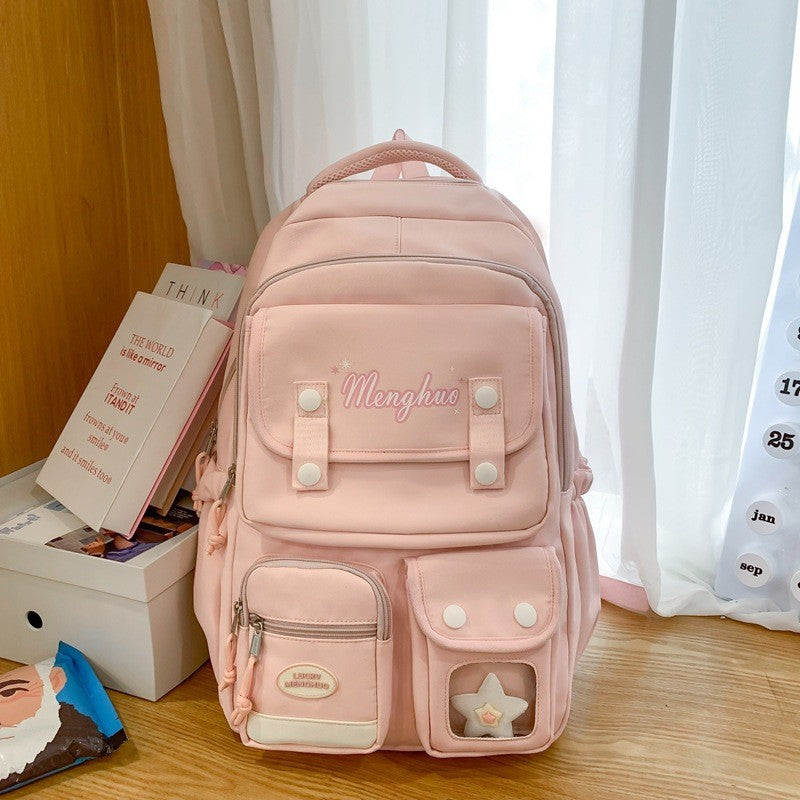 Soft Korean College Style Design Sense Female Junior High Leisure Backpack