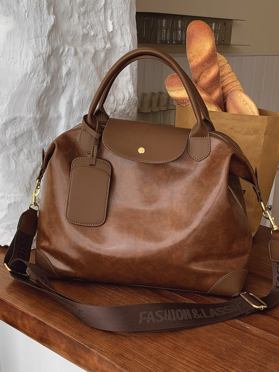 Women's Large Capacity Commuter Fashion Portable Light Luxury Retro Style Bags