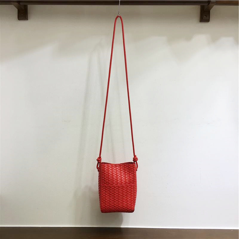 Cabinet Cell Soft Leather Woven Simple Women's Shoulder Bag