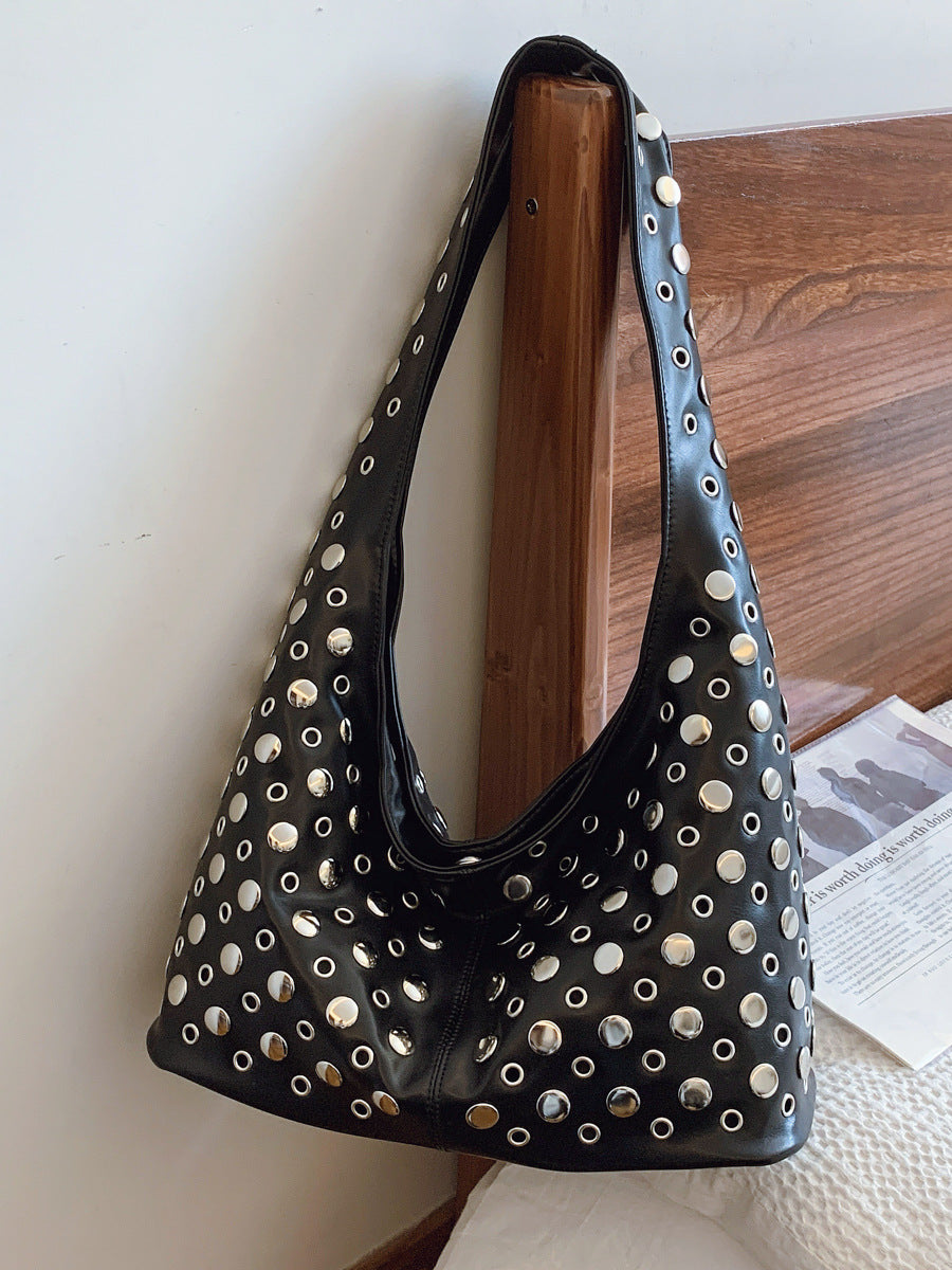 Women's Summer Cool Personality Dot Rivet Portable Underarm Bag