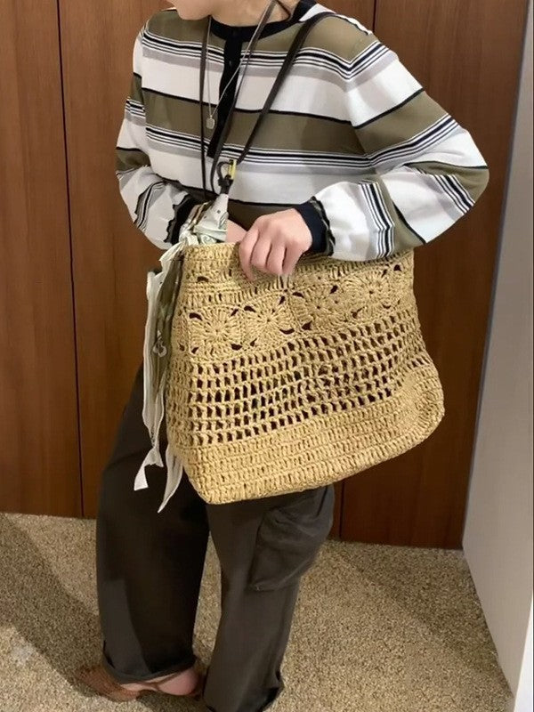 Women's Hand-woven Seaside Holiday Large Capacity Totes Commuting Bags
