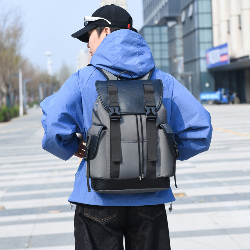 Men's High-grade Vintage Cover Business Commute Computer Large Backpacks