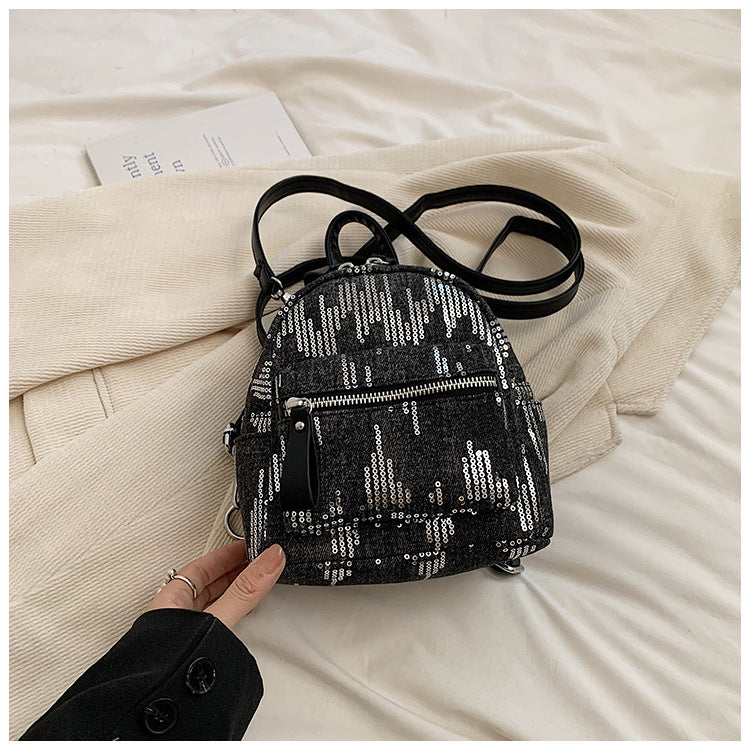 Women's Fashion High-grade Western Style Sequined Denim Backpacks