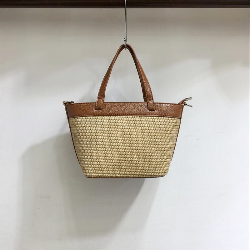 Women's French Summer Niche Straw Woven Color Tote Bags