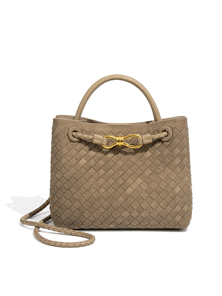 Women's Woven Frosted Suede Vintage Large Capacity Shoulder Bags