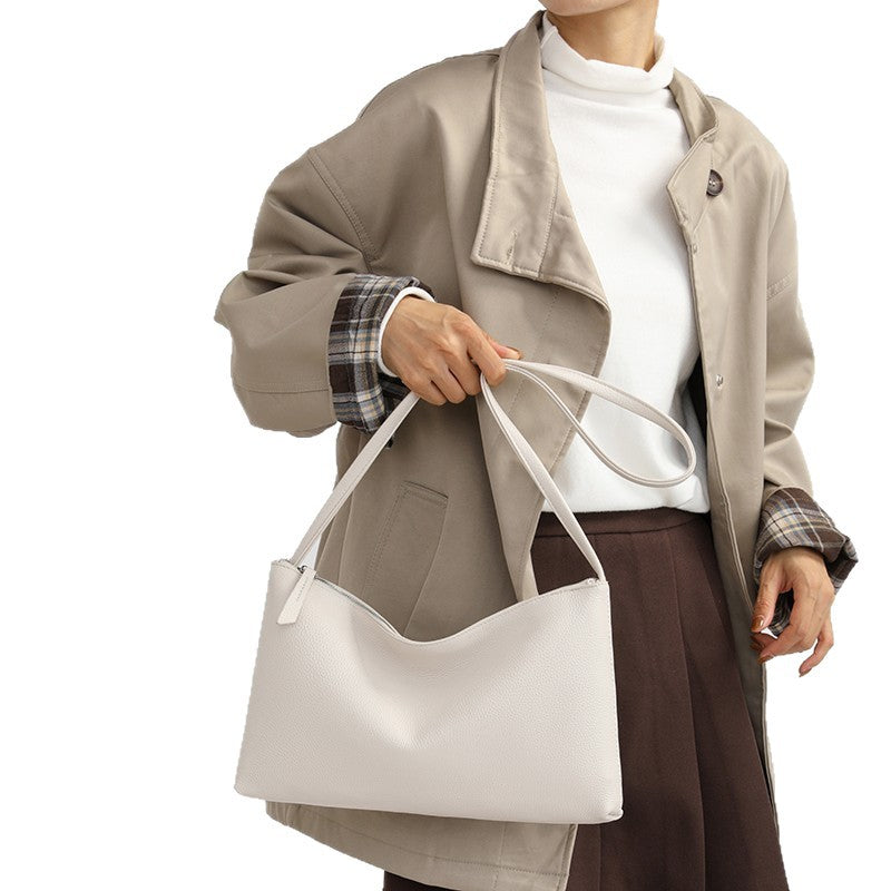 Women's Genuine Leather Fashion Solid Color Large Capacity First Layer Women's Shoulder Bag