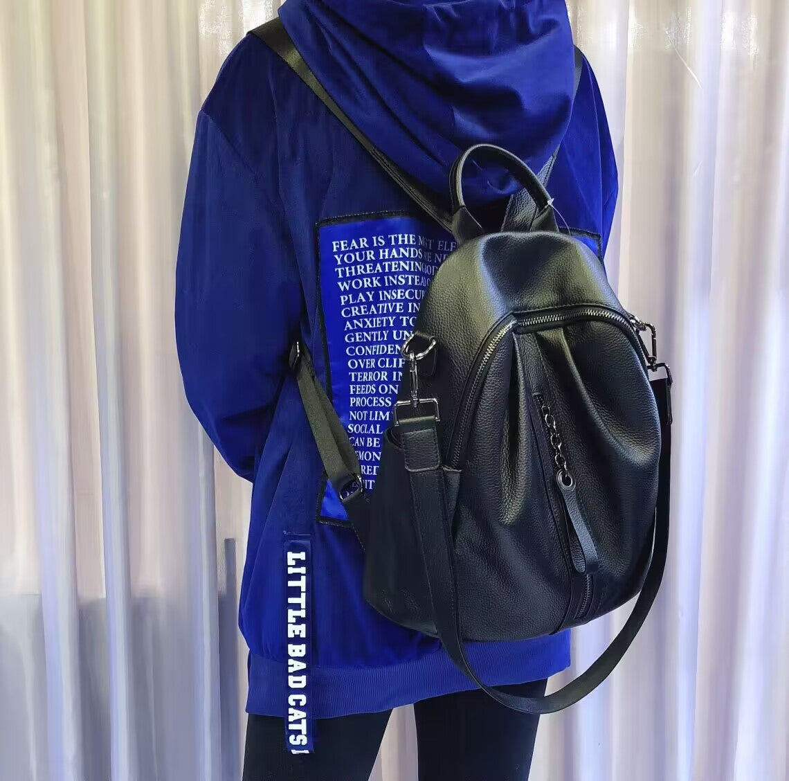 Women's Versatile Fashion Texture Genuine Leather Soft Women's Backpack