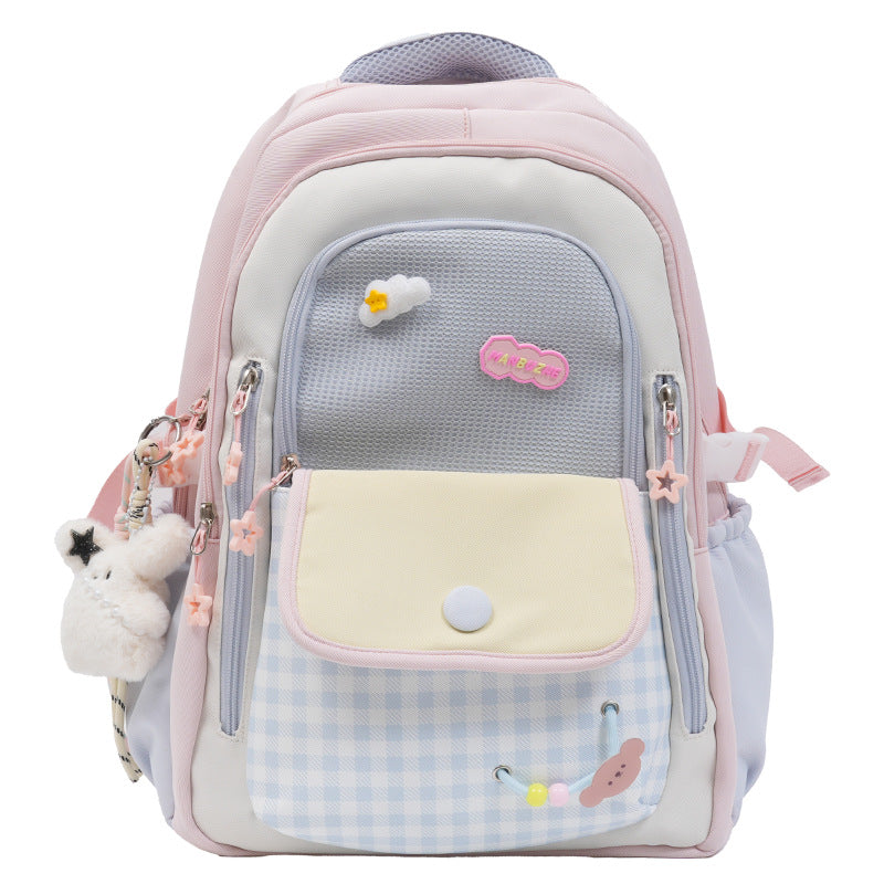 Style Good-looking Dopamine Contrast Color Everyday Joker Large Women's Backpack