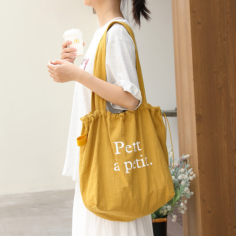 Women's Leisure Cotton Linen Fashion Letters Printed Women's Shoulder Bag