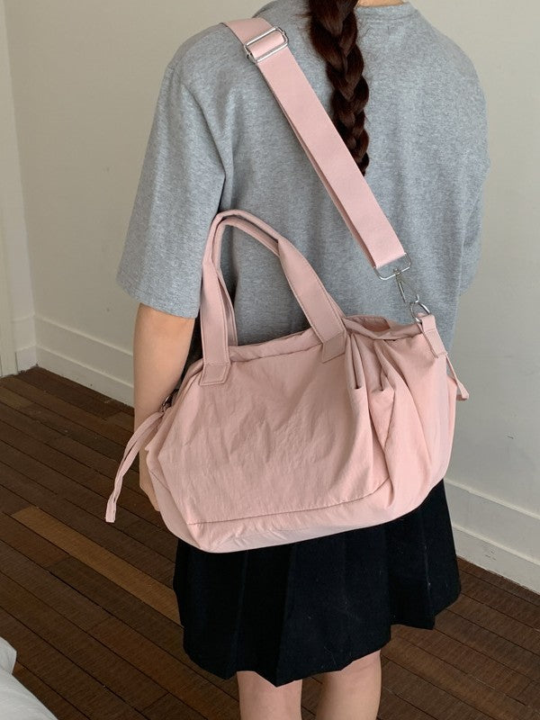 Women's Portable Korean Cloth Nylon Drawstring Bucket Bags