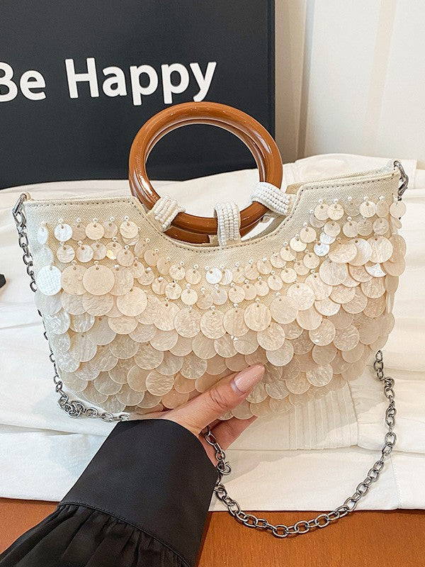 Glamorous High-grade Handmade Sequined Fairy Niche Bucket Bag