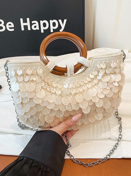 Glamorous High-grade Handmade Sequined Fairy Niche Bucket Bag