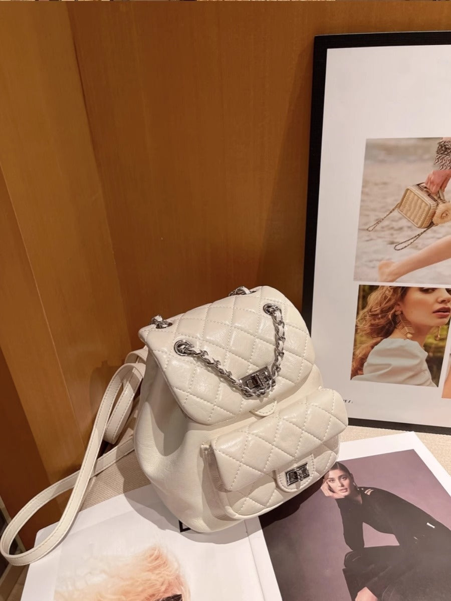 Women's Mini Rhombus Chain Cattle Leather Bags