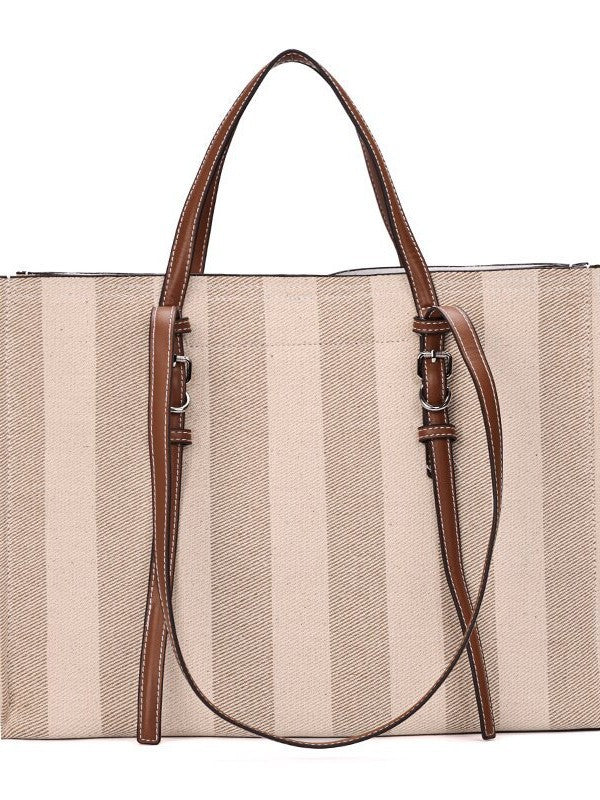 Striped Printed Canvas Autumn Fashion Large Capacity Commuter Bags