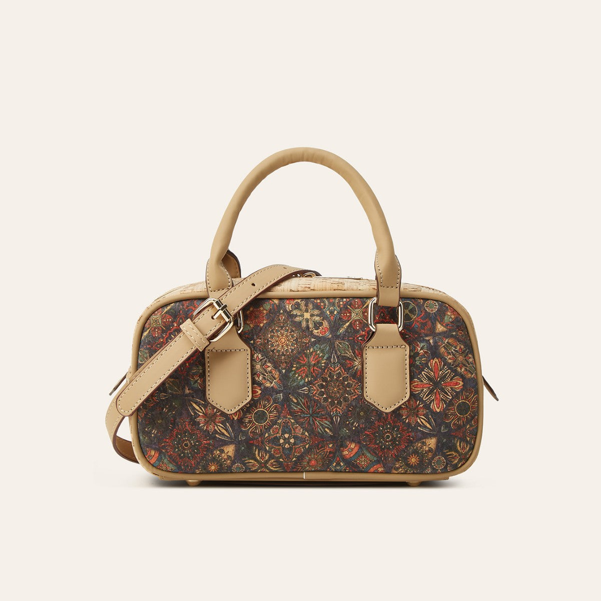 Retro Ethnic Cork Print Bark Texture Women's Handbag
