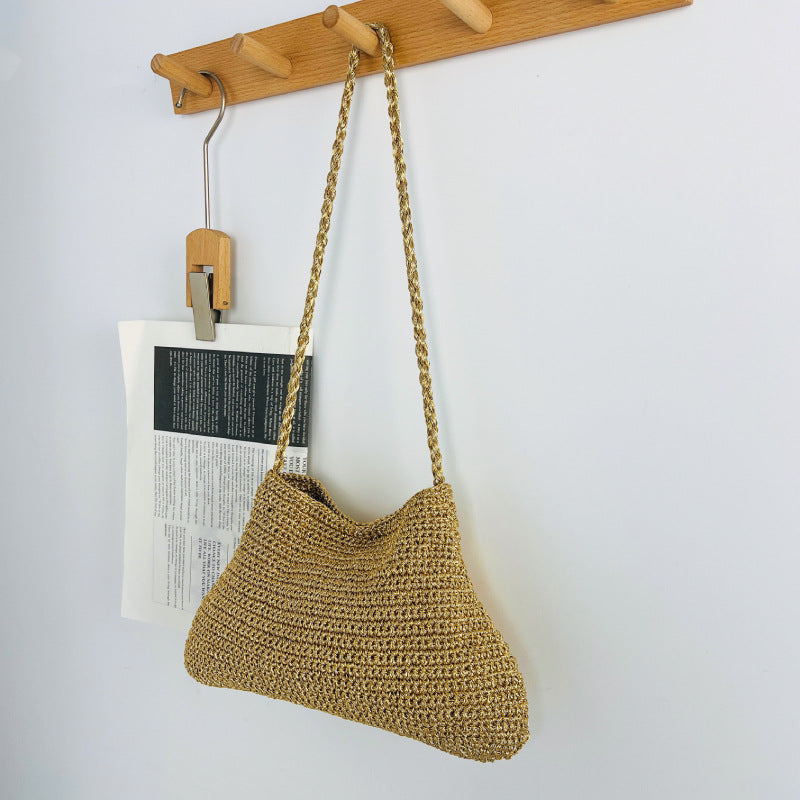 Women's Underarm Design Artistic Retro Lazy Gold Thread Women's Shoulder Bag