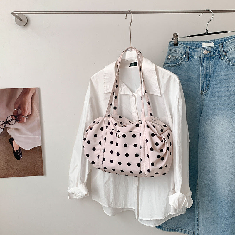 Women's High-grade Polka Dot Top Handled Fashion Large Capacity Women's Shoulder Bag