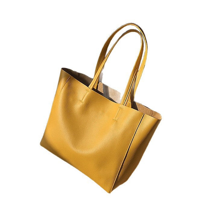 Women's Leather Large Capacity Commuter Portable Big Tote Bag