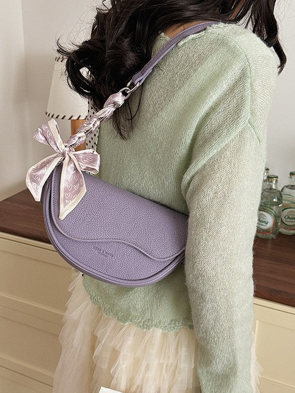 Women's Taro Purple Lace Bow Chain Commuter Bags