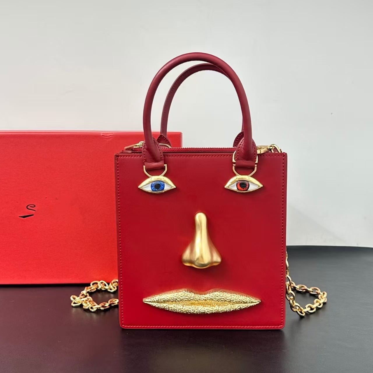 Women's Clutch Pattern Genuine Leather Face Chain Classic Women's Handbag