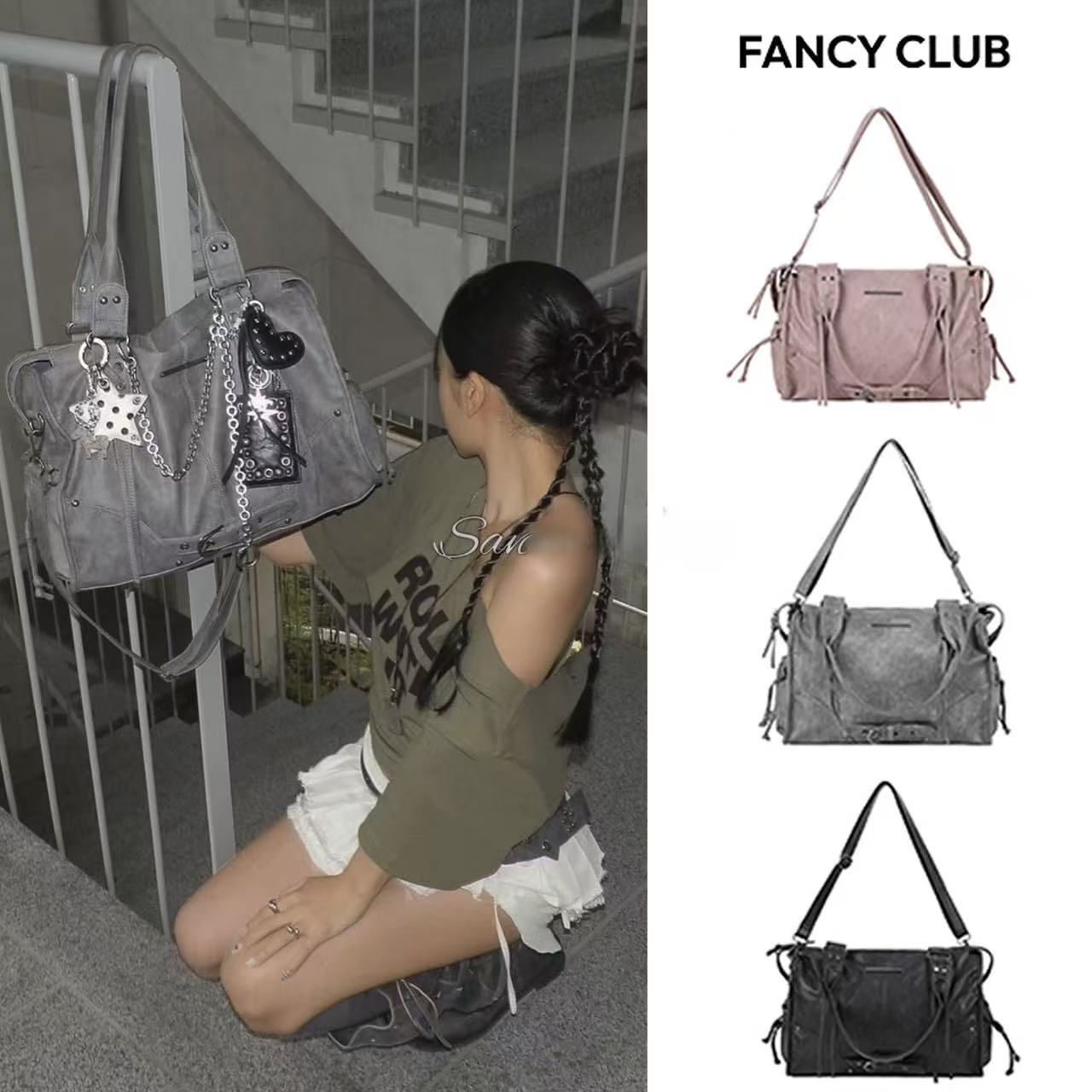 Versatile Stylish Retro Rivet Strap Motorcycle Tote Bag