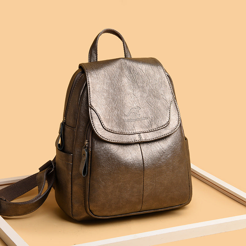 Women's Korean Style Fashionable Sheepskin Pattern Colorful Simple Backpacks