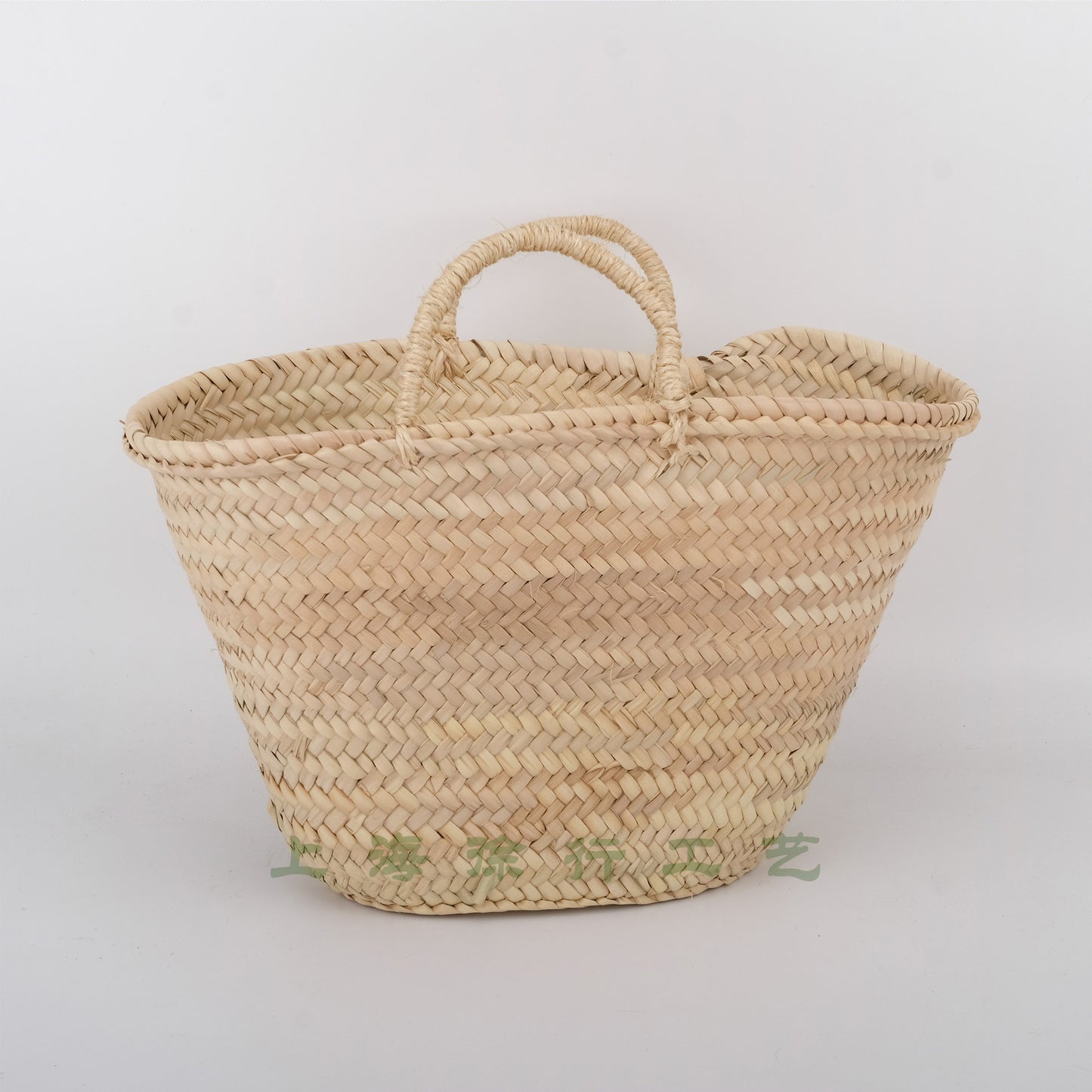 French Retro Wine Fiber Straw Rattan Weaved Portable Women's Handbag