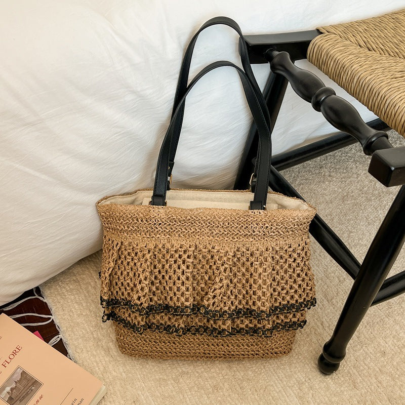 Women's Design Straw Spring Seaside Vacation Weaving Bags