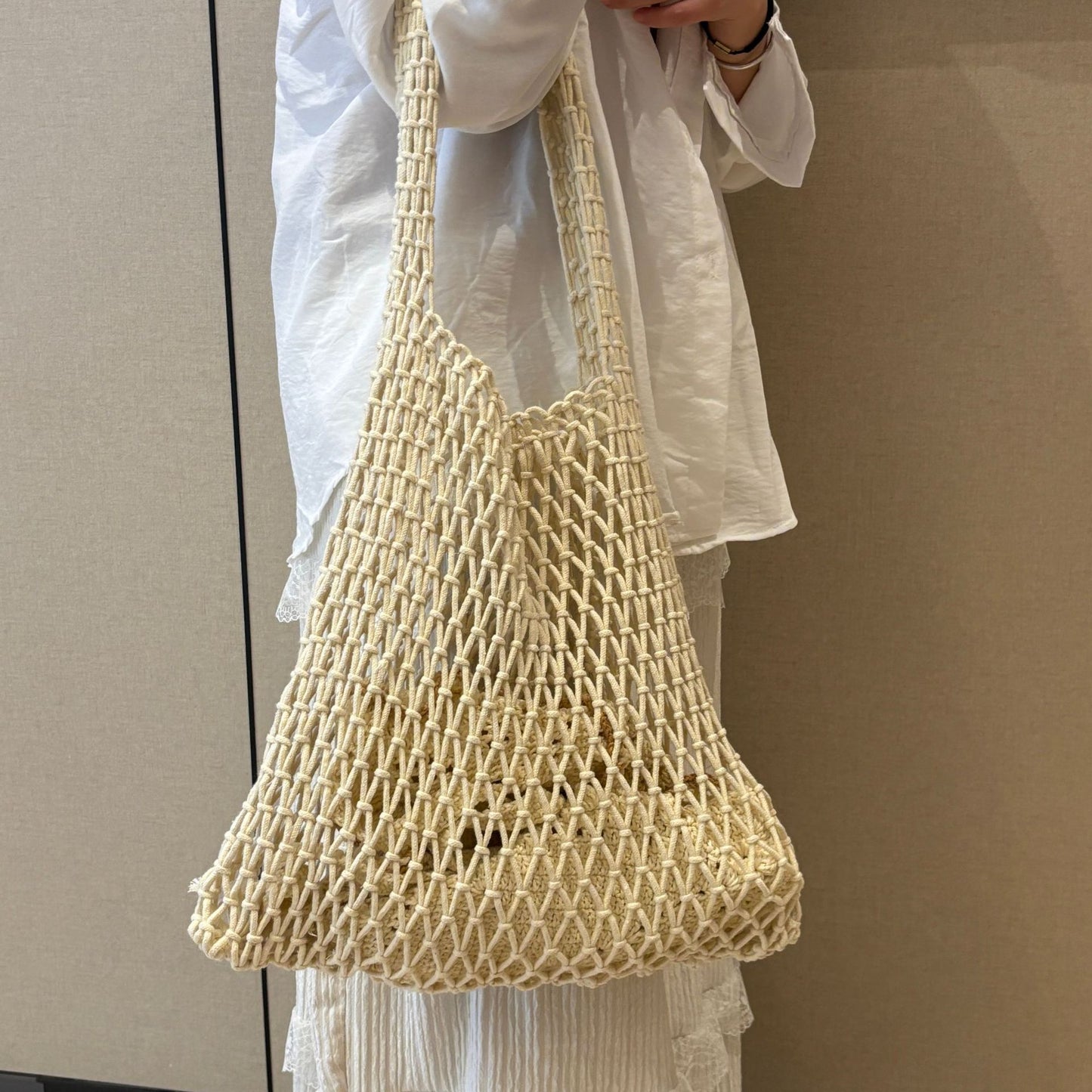 Woven Large Capacity Niche Seaside Vacation Beach Advanced Simple Fishing Women's Shoulder Bag