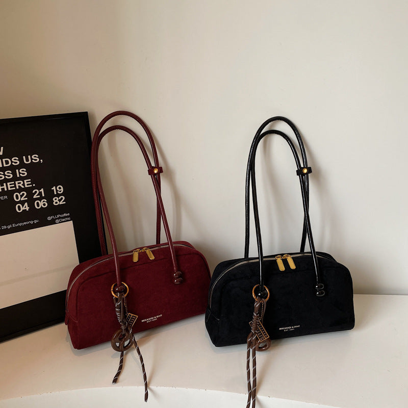 Women's Boston Light Luxury High-grade Suede Commuter Large Bags